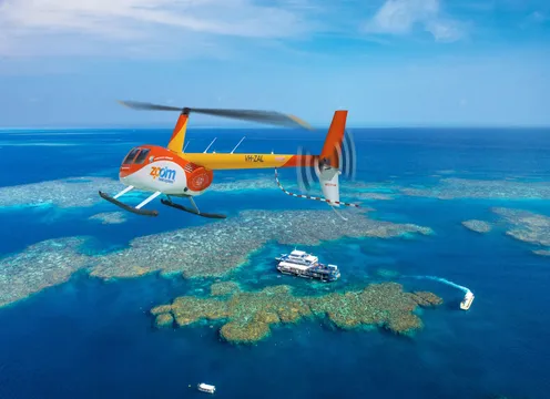 Great Barrier Reef Cruise Out & Return Helicopter Flight to Cairns